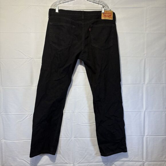 Levi’s 505 Black Dark Wash Straight Leg Relaxed Fit Jeans Men’s W36 L30 - Picture 2 of 6
